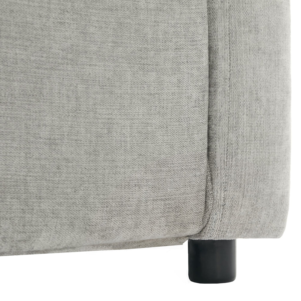 Cozy Upholstered Sofa Set with Double Cushion Design, Light Grey Chenille Fabric, Modern Living Room Couch