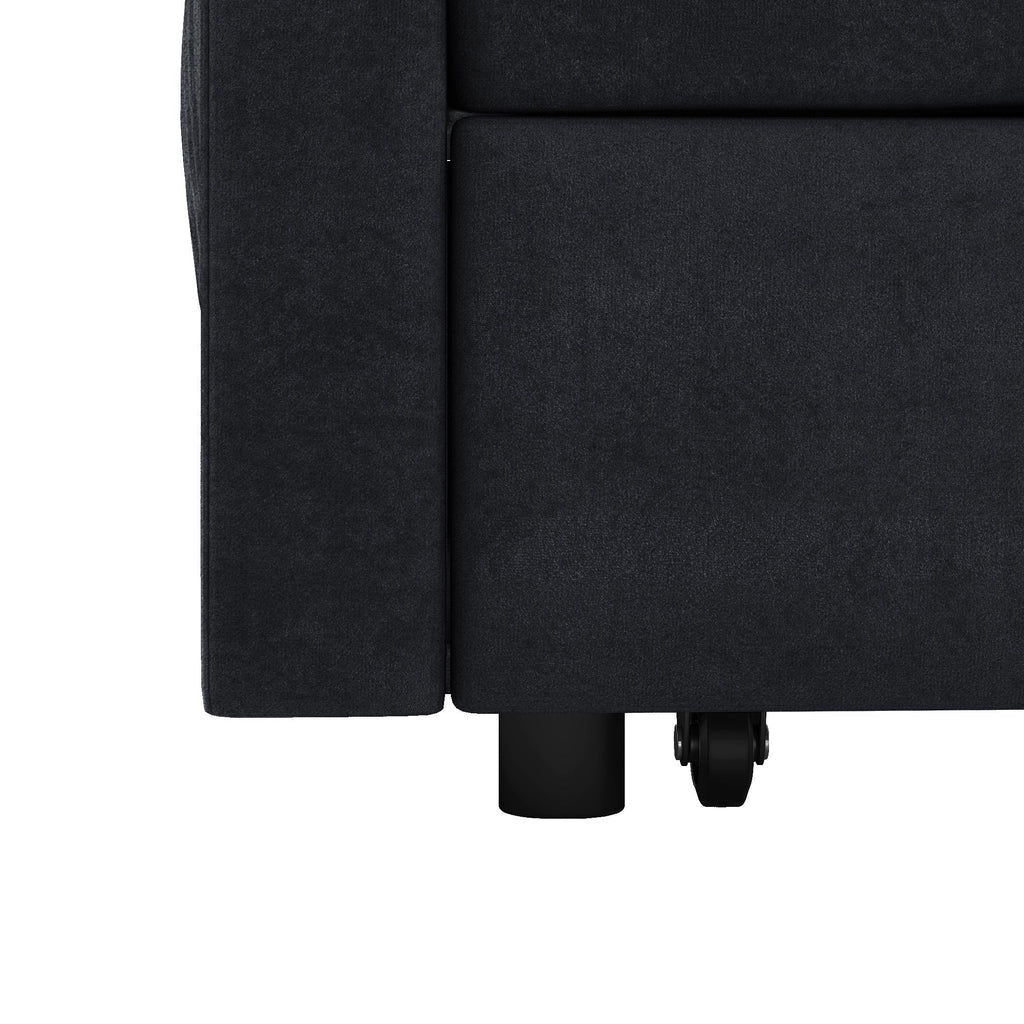 Loveseats Sofa Bed with Pull-out Bed,Adjsutable Back-Black