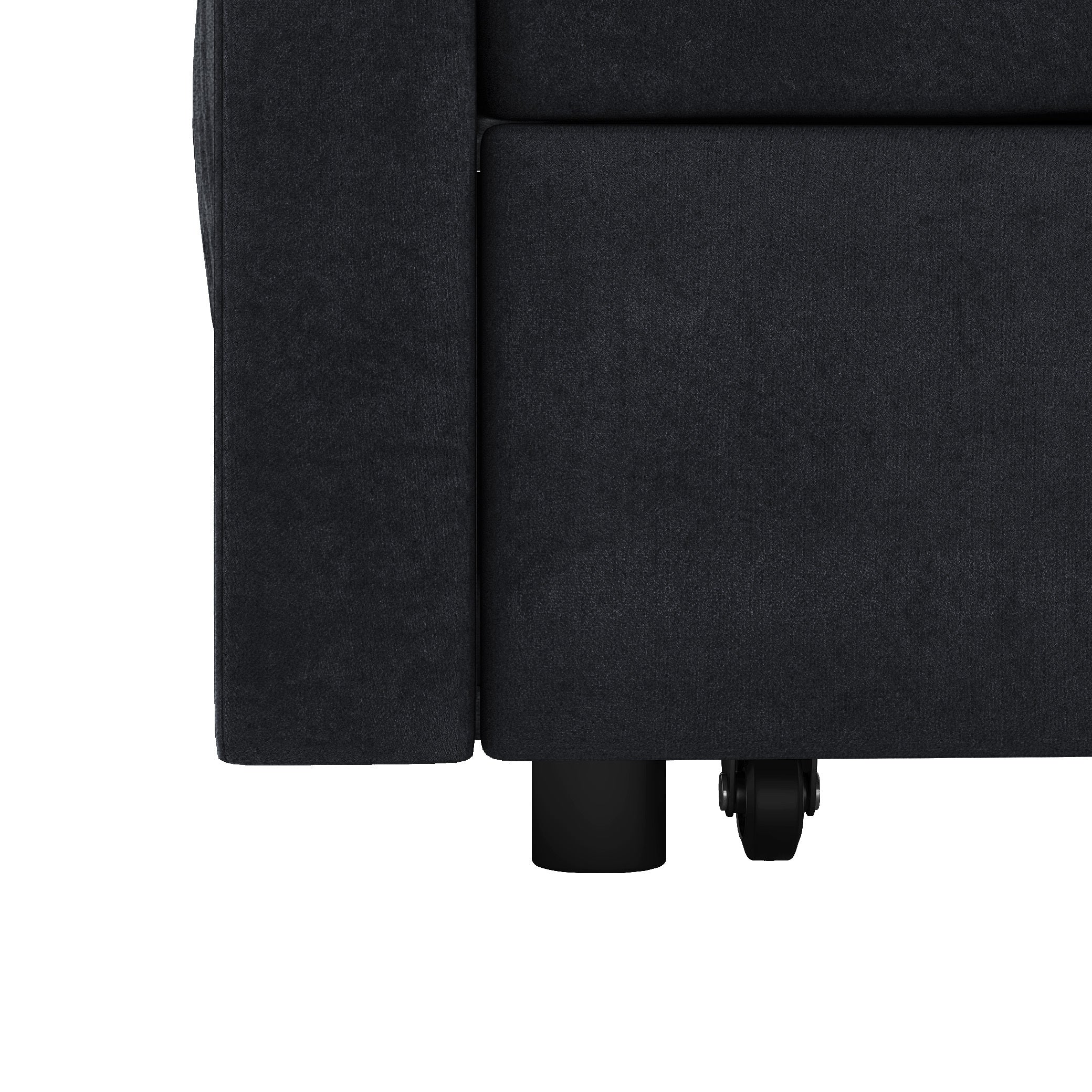 Loveseats Sofa Bed with Pull-out Bed,Adjsutable Back-Black