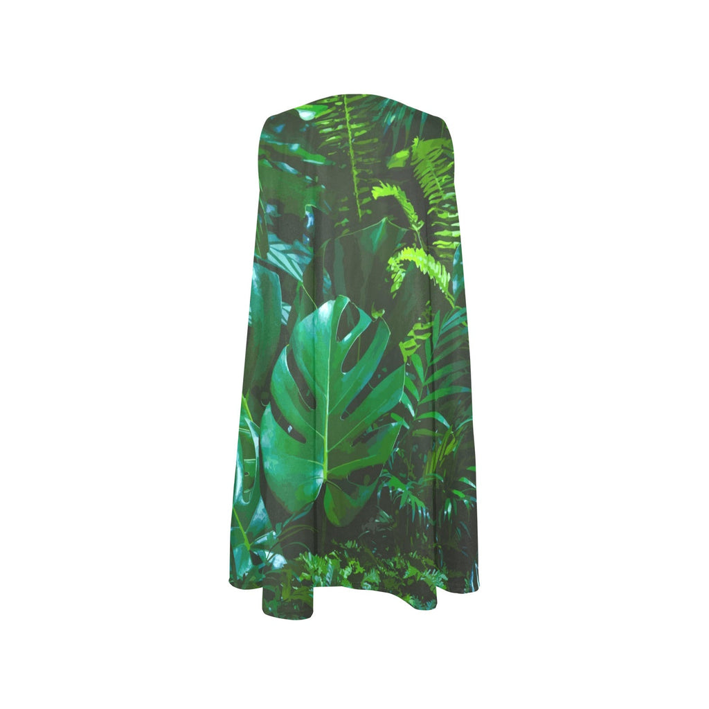 Giraffe Surrounded by Greenery Sleeveless A-Line Short Dress with Pockets