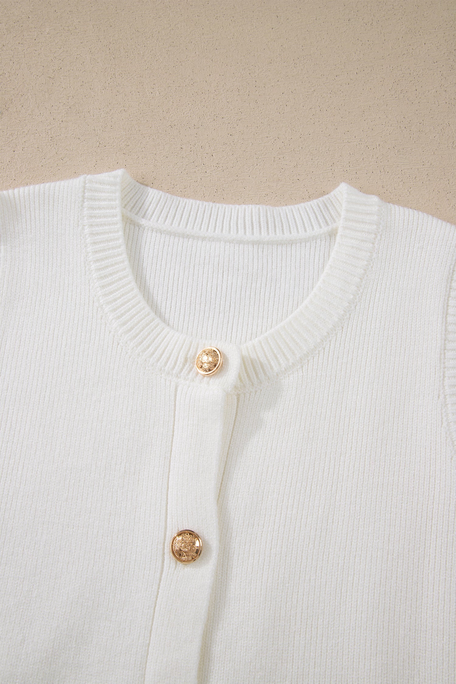 Solid Knit Sleeveless Button Front Pocketed Sweater