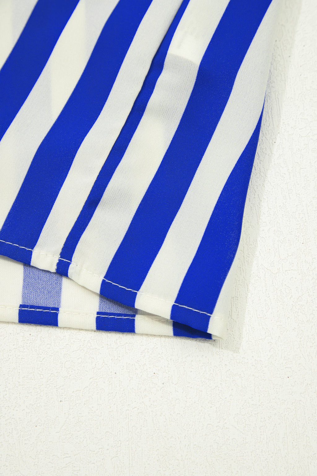 Stripe Balloon Sleeve Button-Up Shirt