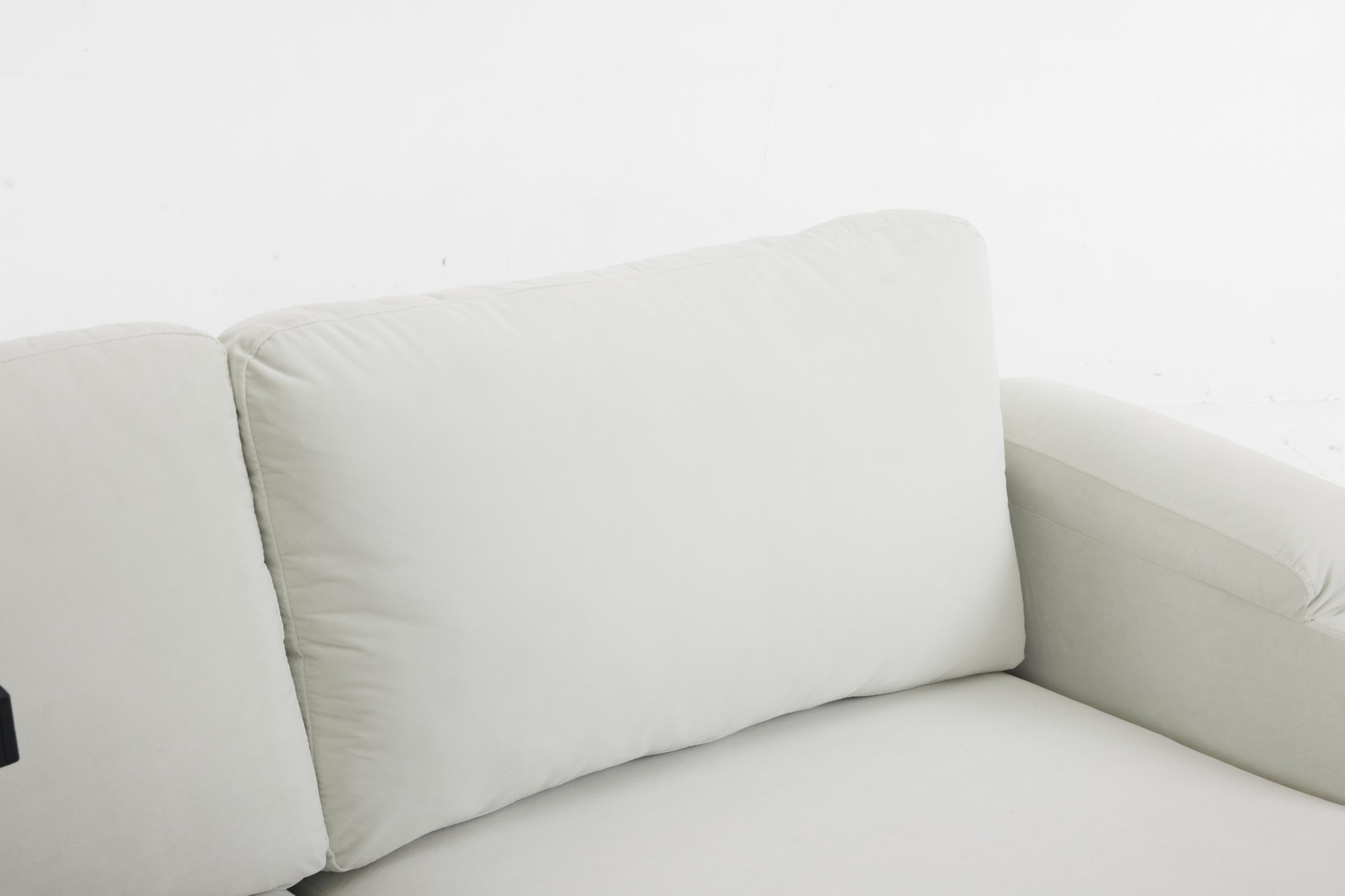 Pull-out sofa bed, chenille material, pull-out queen sofa bed, with USB charging, mobile phone holder, memory sofa, removable and washable cushions, suitable for living room, bedroom, apartment, white