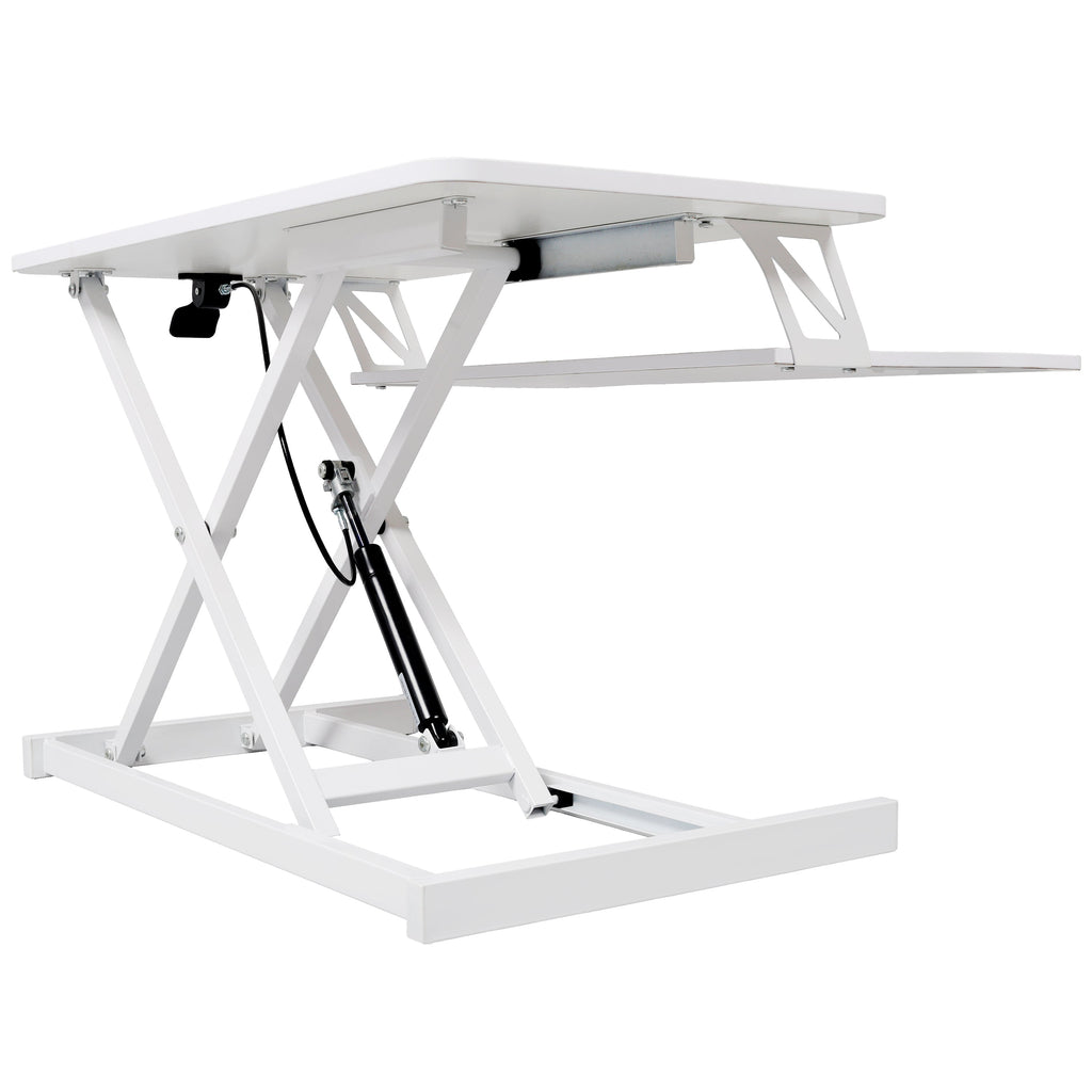Adjustable Height Standing Laptop Desk,Adjustable Sit to Stand Up Workstation with Keyboard Tray,White