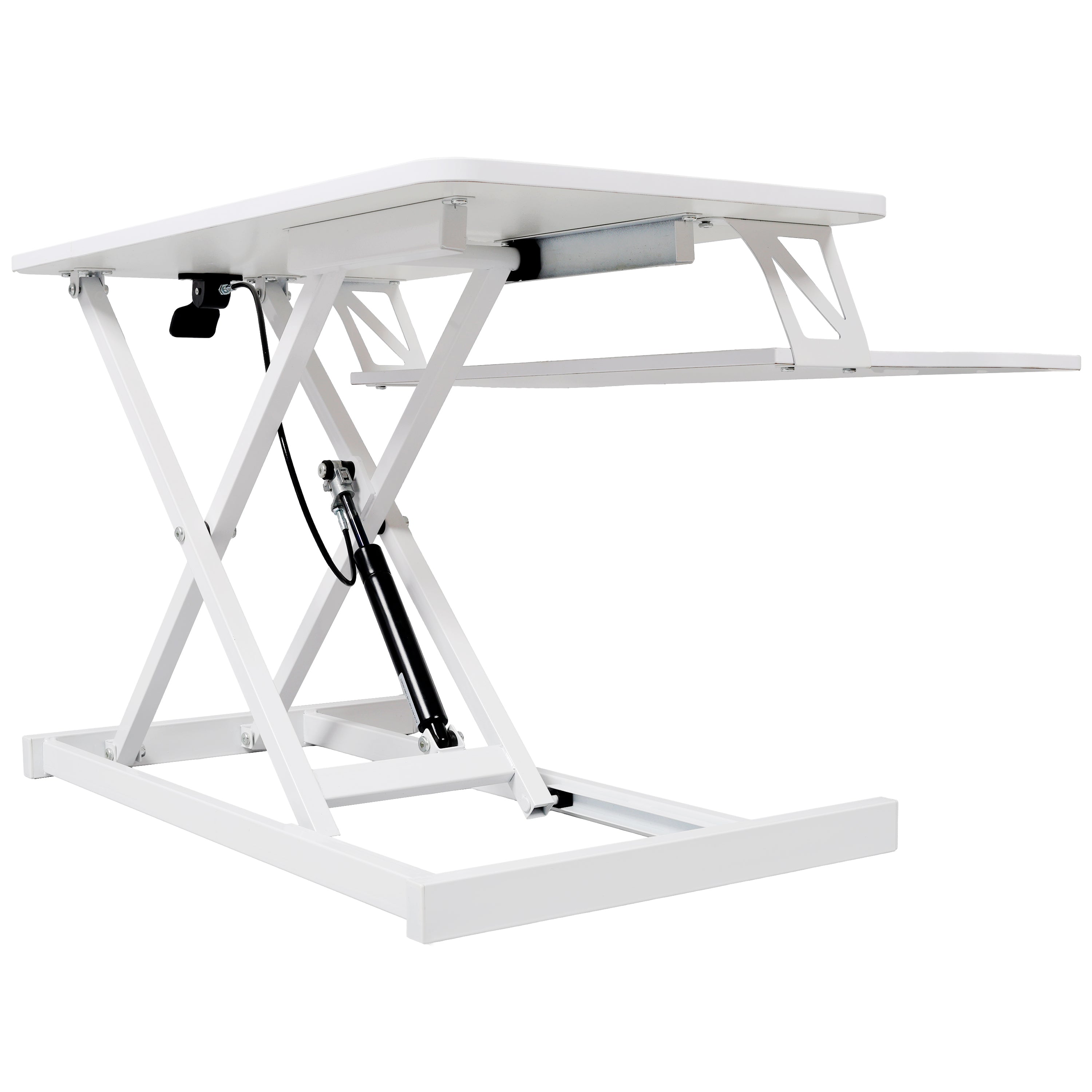 Adjustable Height Standing Laptop Desk,Adjustable Sit to Stand Up Workstation with Keyboard Tray,White
