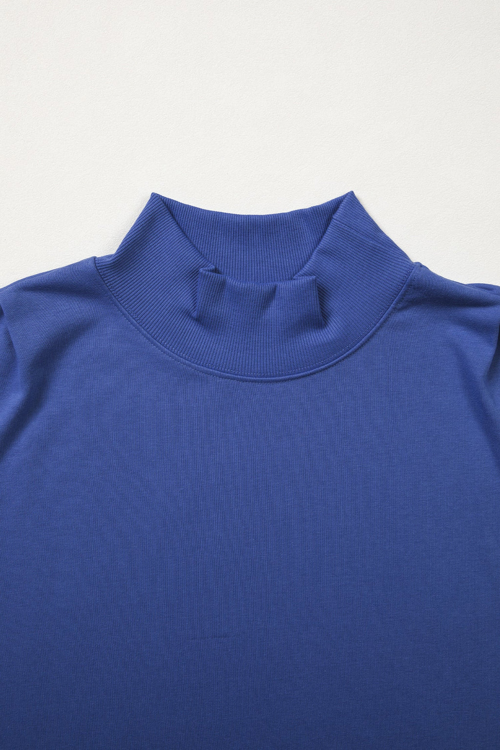 Solid Mock Neck Cap Sleeve Oversized Top