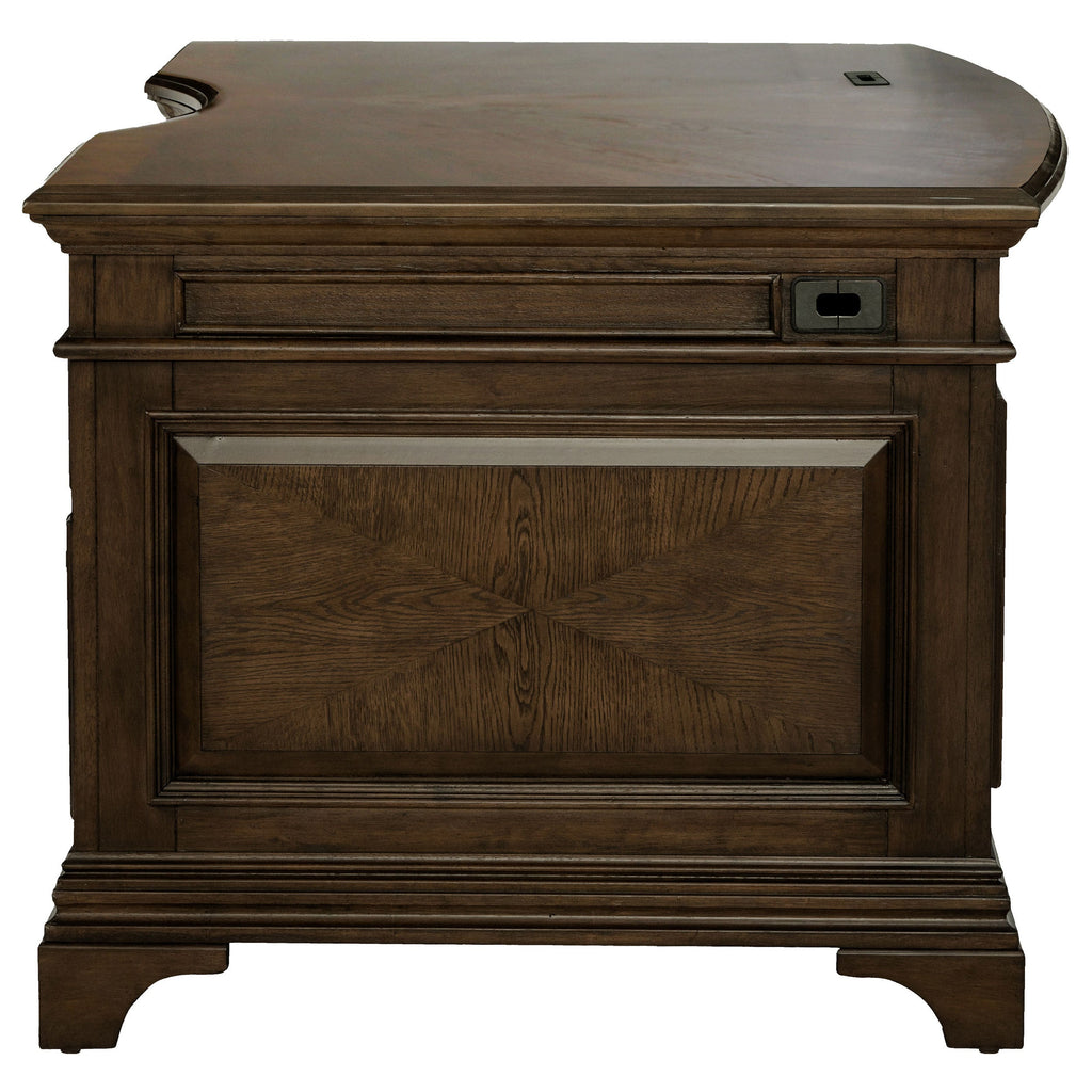 Stigham Burnished Oak 7-drawer Executive Desk