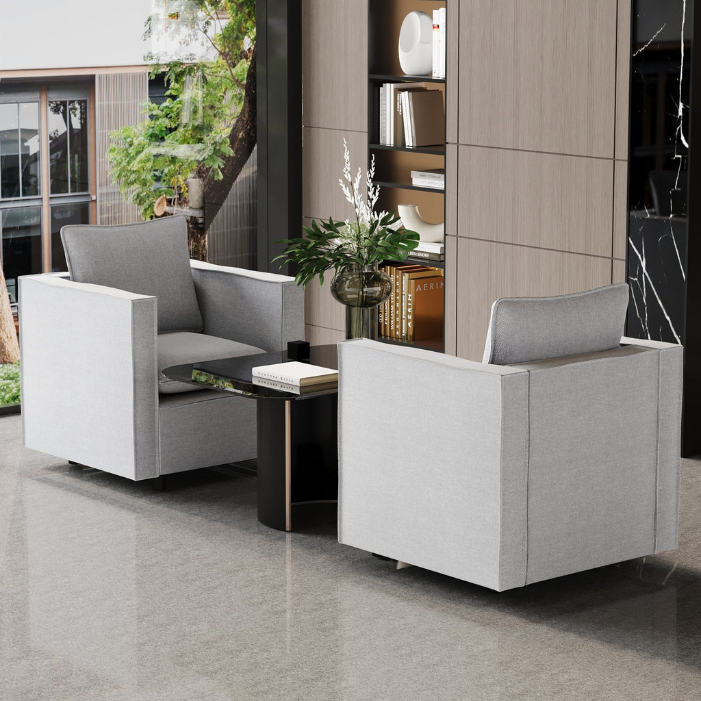 Decorative chair, comfortable gray single sofa chair, soft breathable seat cushion, soft cushion armchair, modern comfortable sofa chair in bedroom/corner/reading room
