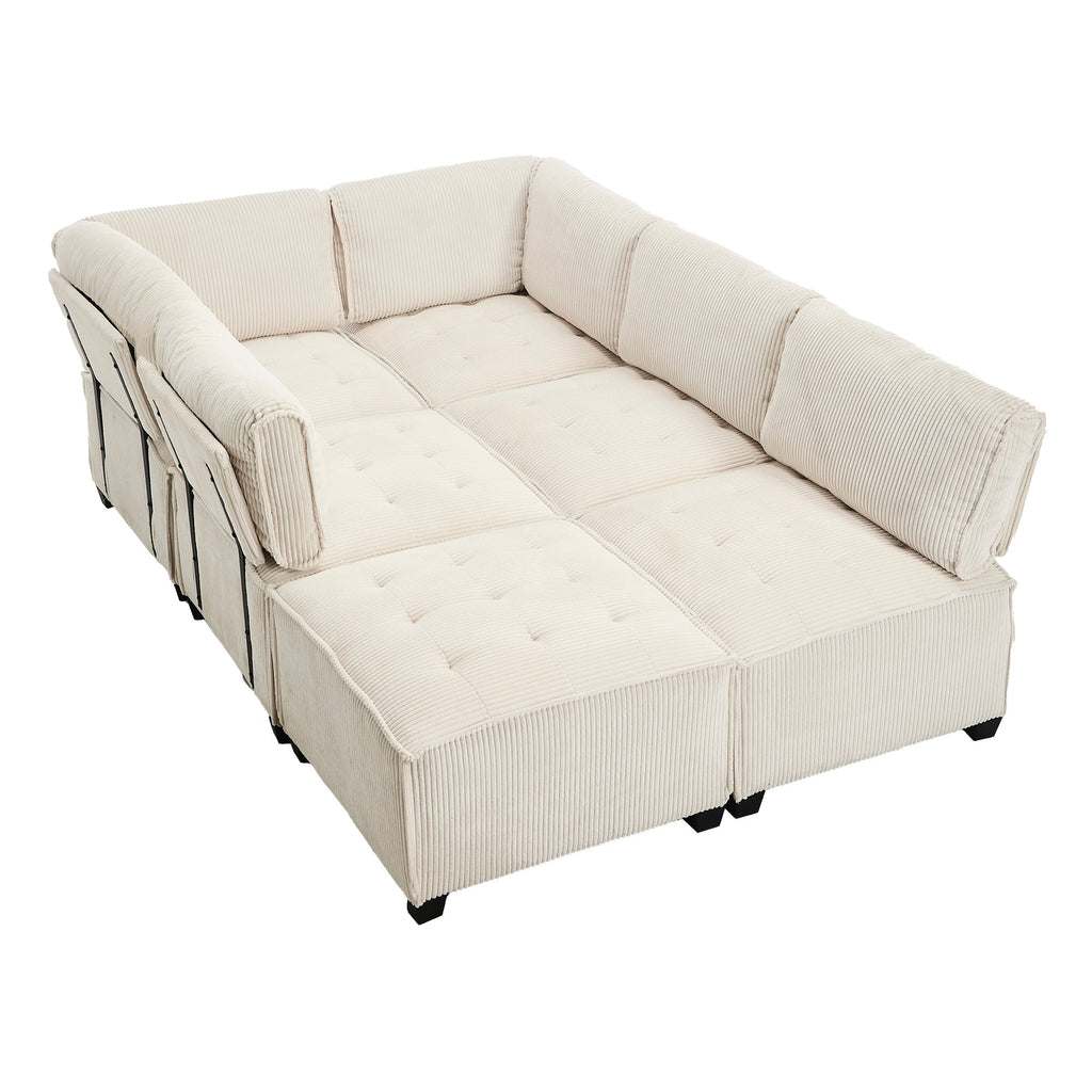 UNITED WE WIN Modular Sectional Sofa U Shaped Modular Couch with Reversible Chaise Modular Sofa Sectional Couch,6- Seat Convertible Sofa,Fit for Living Room