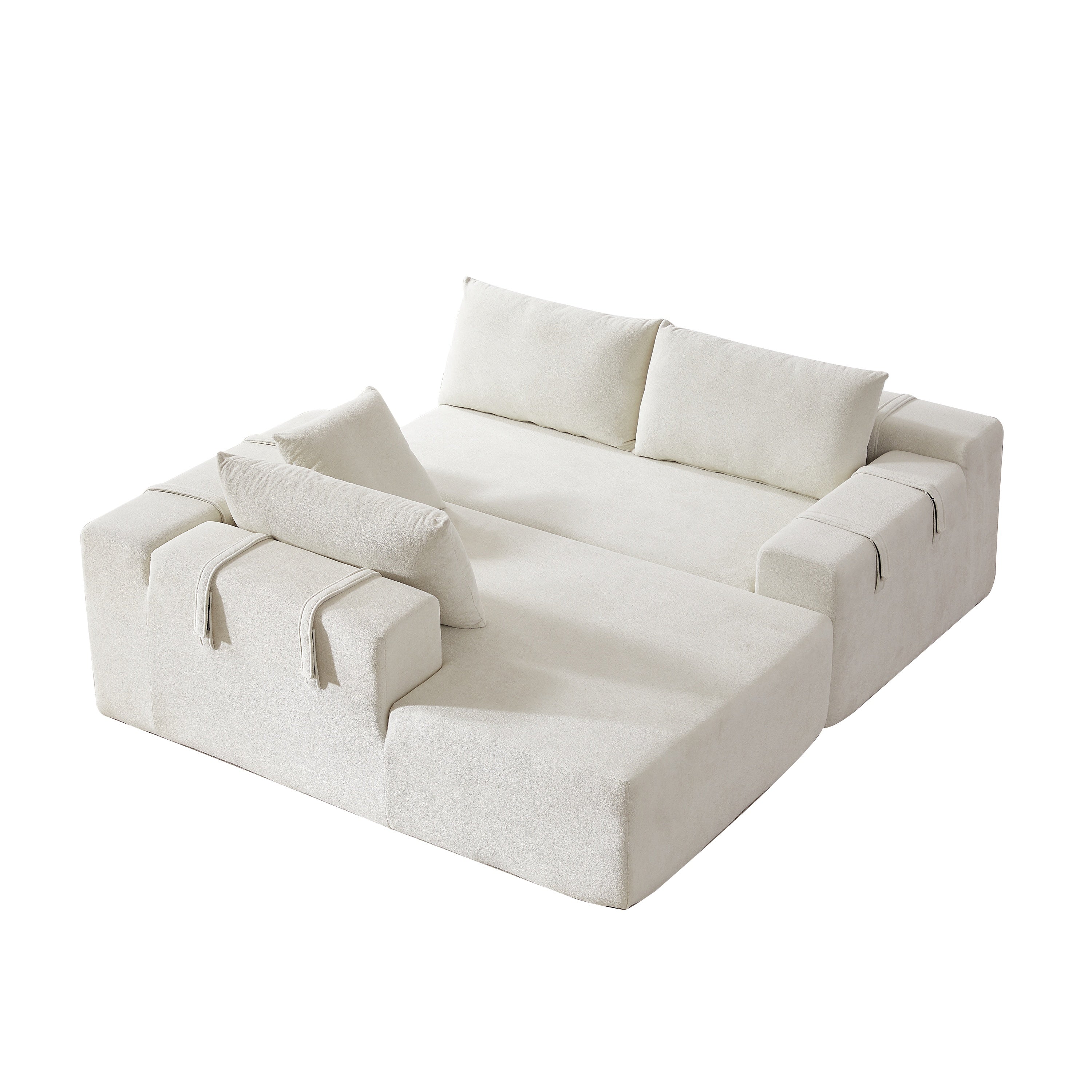 Modern Chenille Upholstered Sectional Sofa Couch Set,Modular 108' L Shaped Sectional Living Room Sofa Set With 6 Pillows,Free Combination Sofa Couch for Living Room,Bedroom