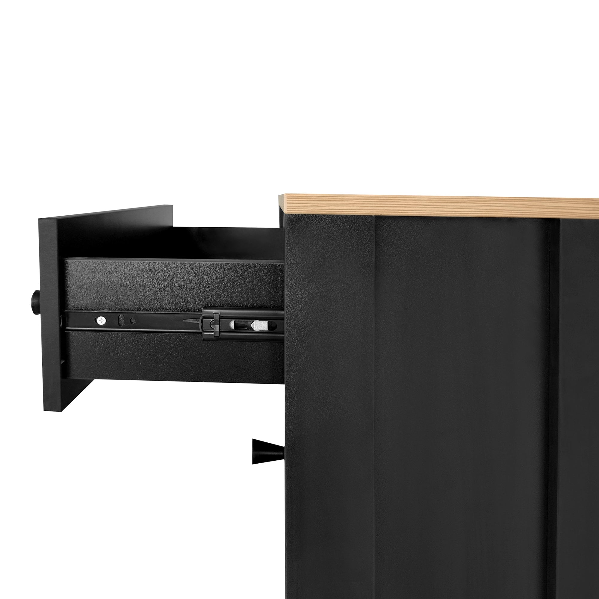 ON-TREND Functional Entryway Organizer with 2 Flip Drawers, Wood Grain Pattern Top Shoe Cabinet with Drawer, Free Standing Shoe Rack with Adjustable Panel for Hallway, Black