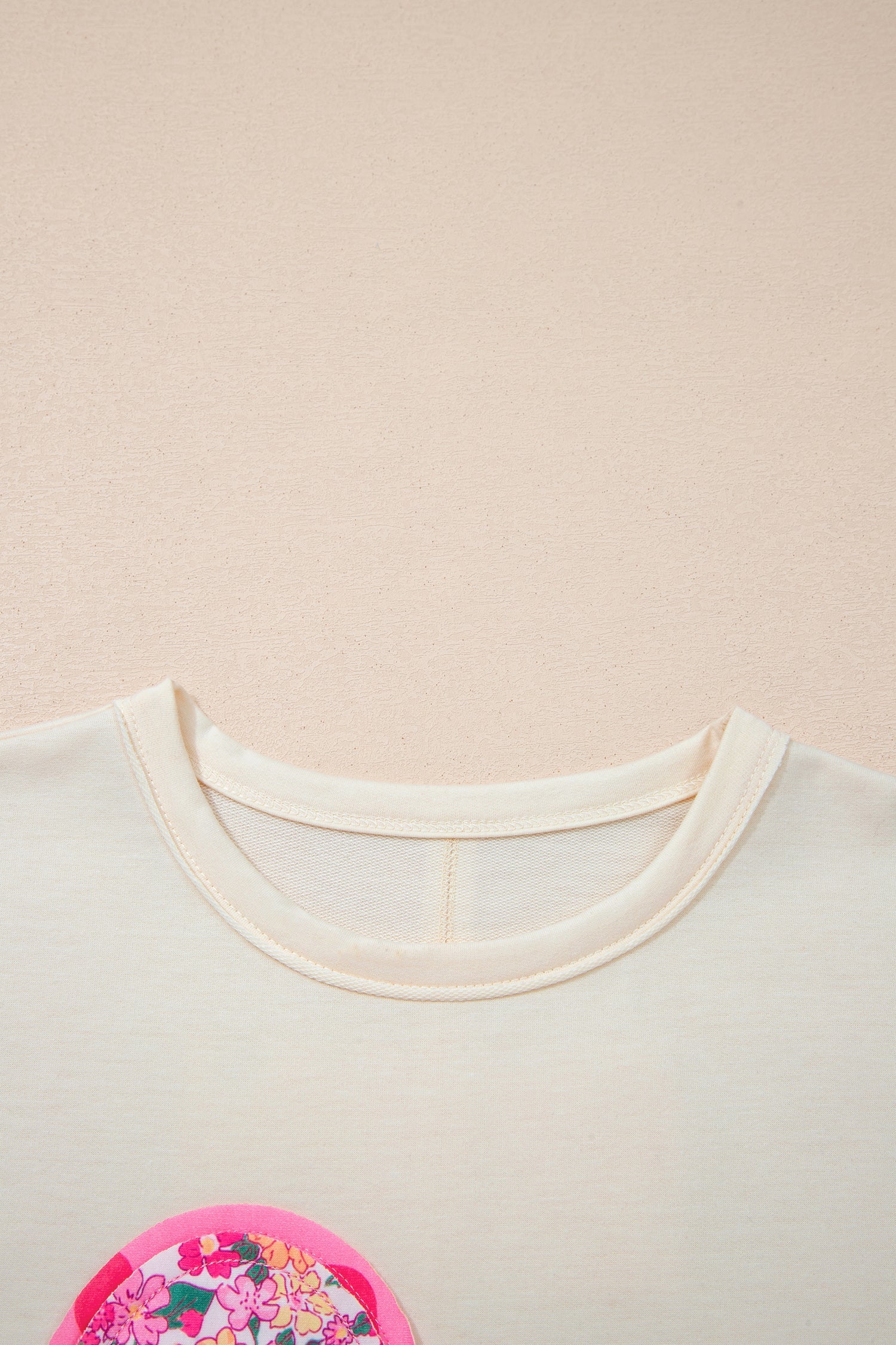 Floral Patchwork Raw Seam Oversize Tee