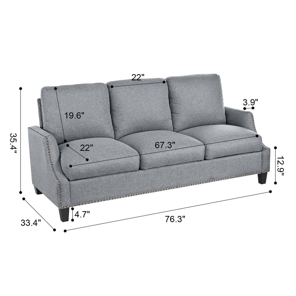 3 Piece Living Room Sofa Sets, Sectional Couch and Loveseat and Armchair Set, Modern 3 Seater Sofa + 2 Seater Couch+ Accent Chair Furniture Set for Apartment