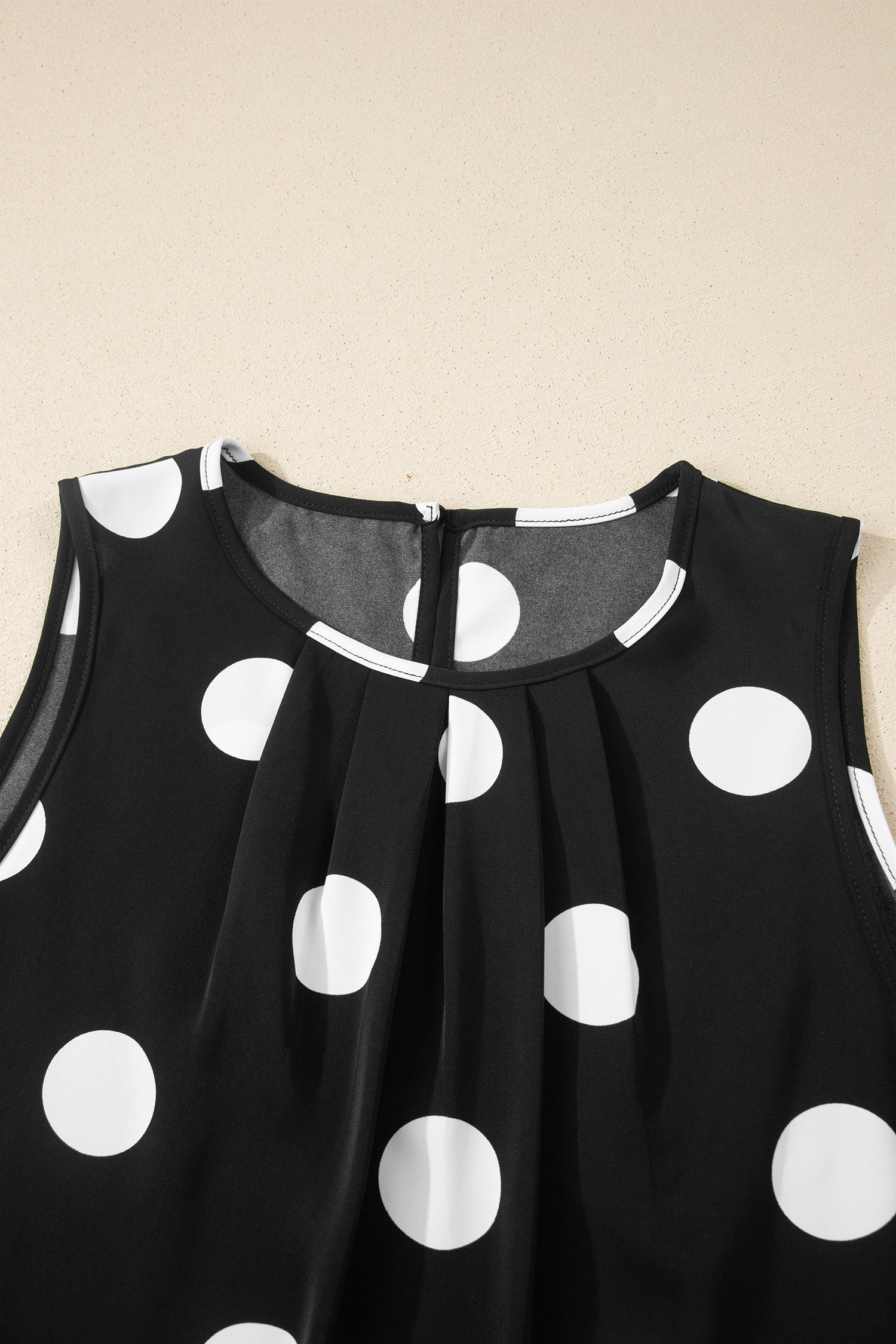 Polka Dot Pleated Tank & Wide Leg Pant Set