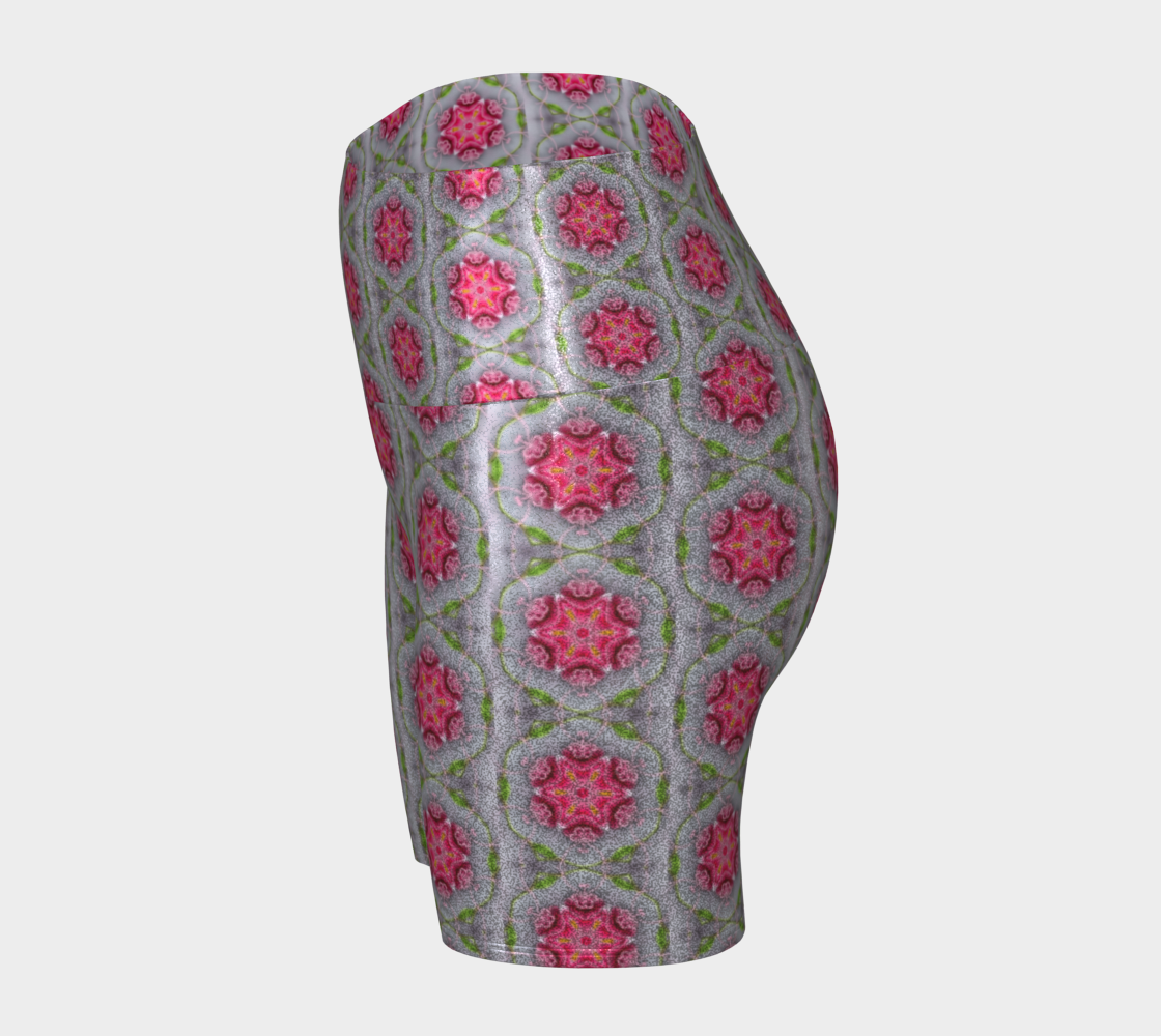 Silver and Pink Star Pattern Yoga Shorts