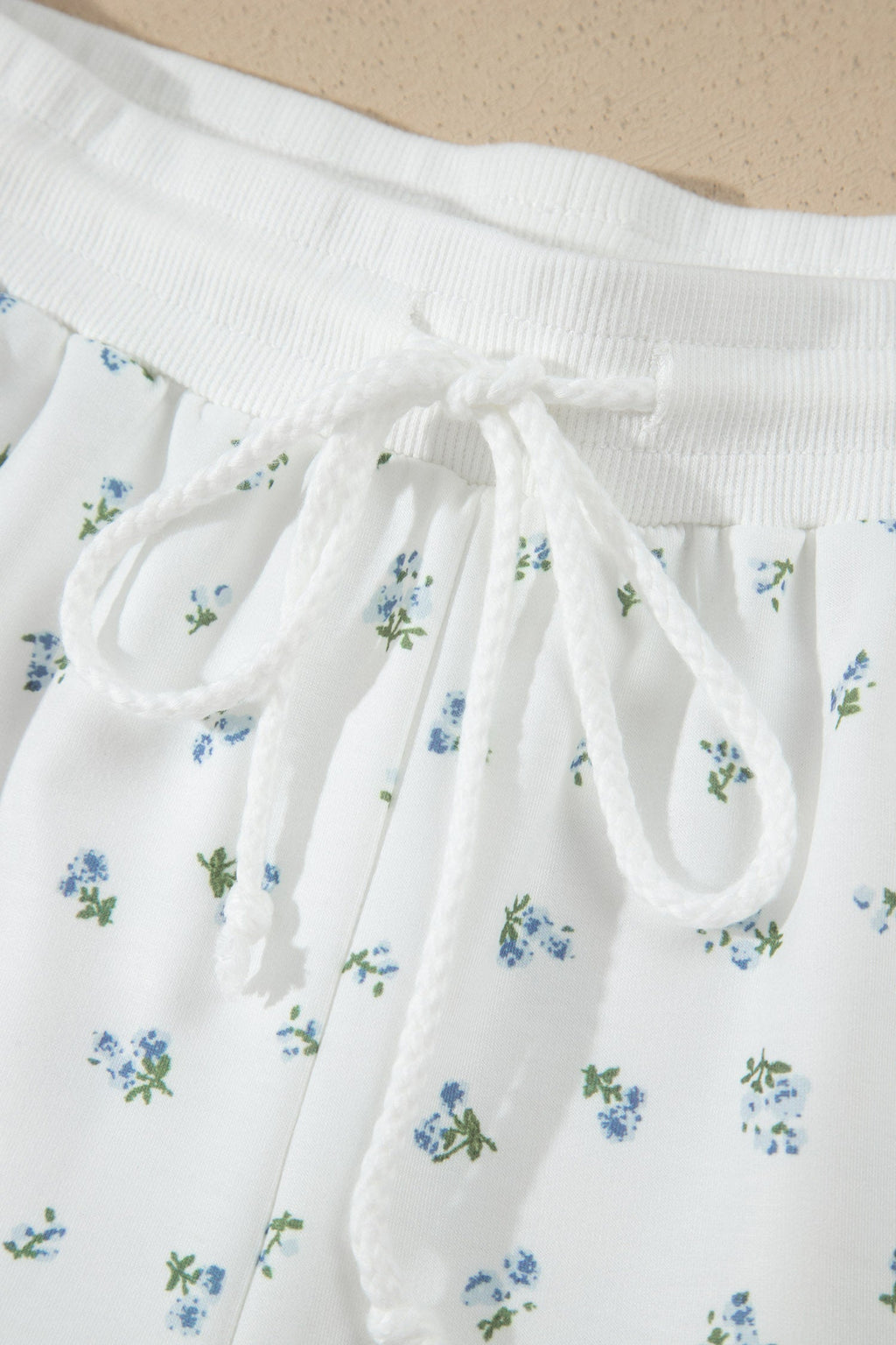 Floral Half Zip Top & Drawstring Shorts Set