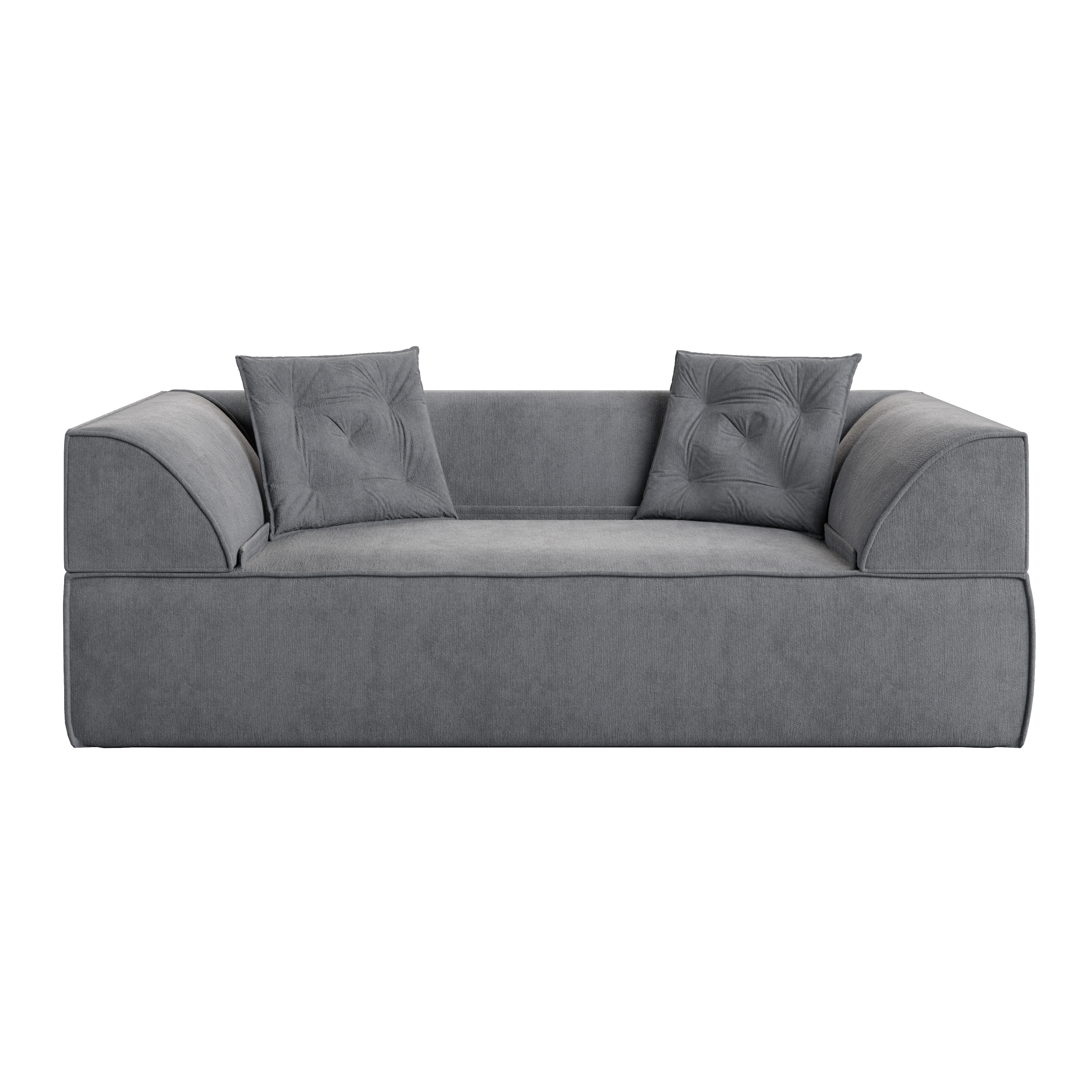 3-in-1 Convertible Sofa Bed, 79.5' Modern Deep Seat Couch with 2 Pillows, 3-Seater Sofa, Sparkling Chenille Fabric Sofa,Chaise Lounge for Living Room, Studio,Office,Grey