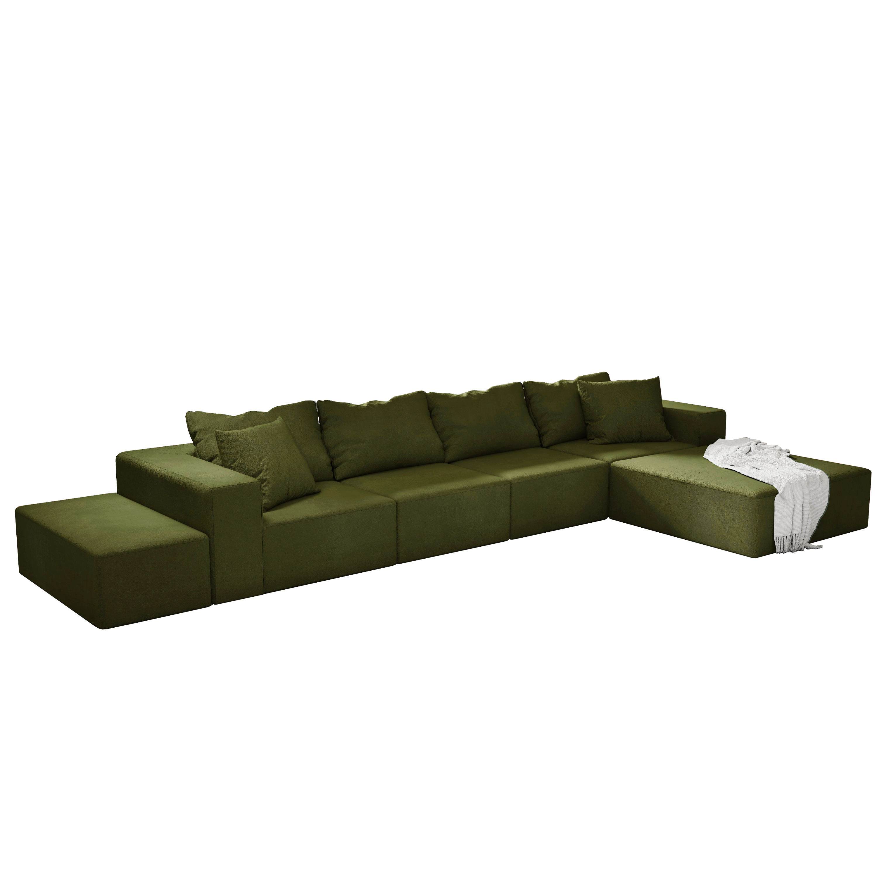 Modern Upholstered Sectional Sofa Couch Set,Modular 132' L Shaped Sectional Living Room Sofa Set With 6 Pillows,Free Combination Sofa Couch for Living Room,Bedroom