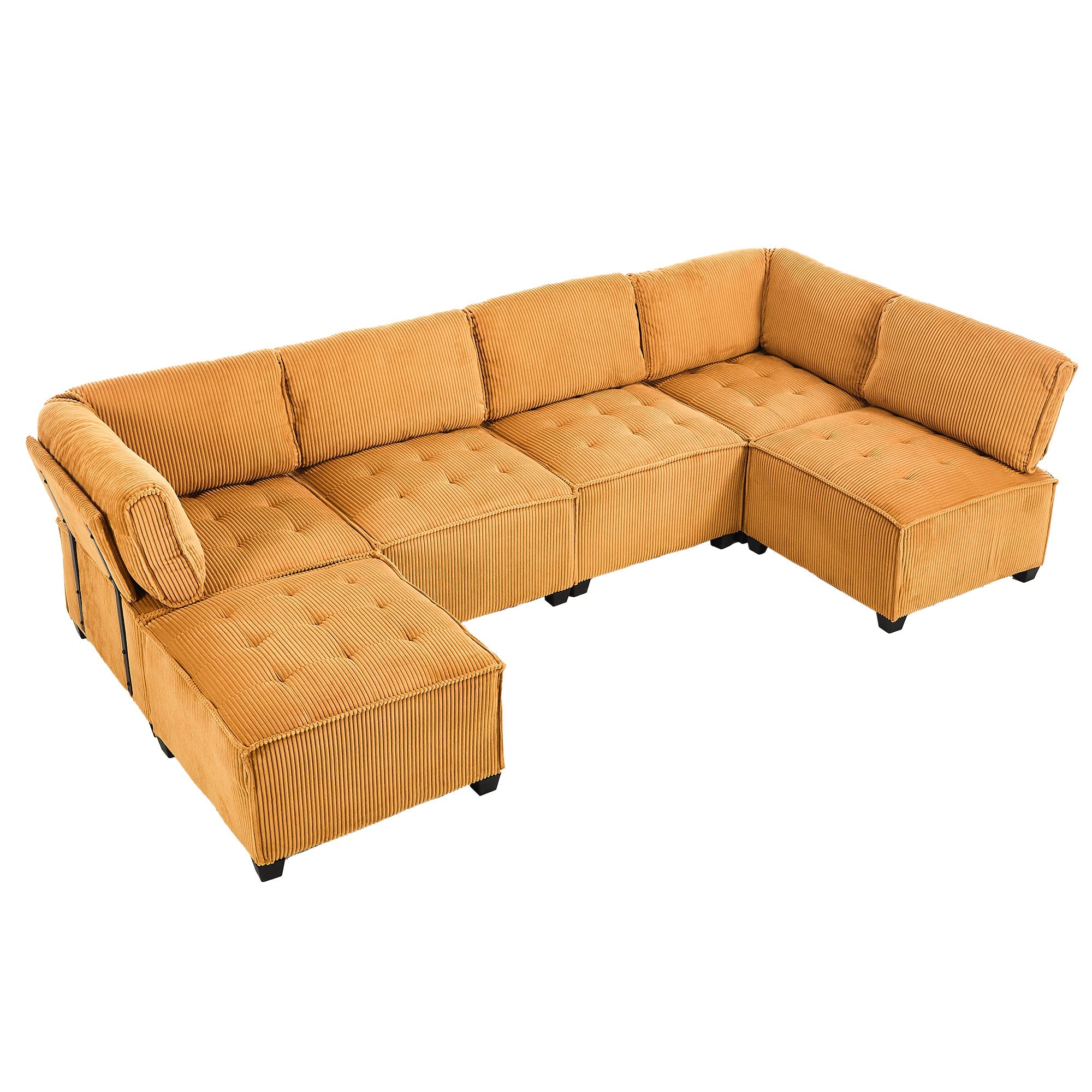 UNITED WE WIN Modular Sectional Sofa U Shaped Modular Couch with Reversible Chaise Modular Sofa Sectional Couch,6- Seat Convertible Sofa,Fit for Living Room