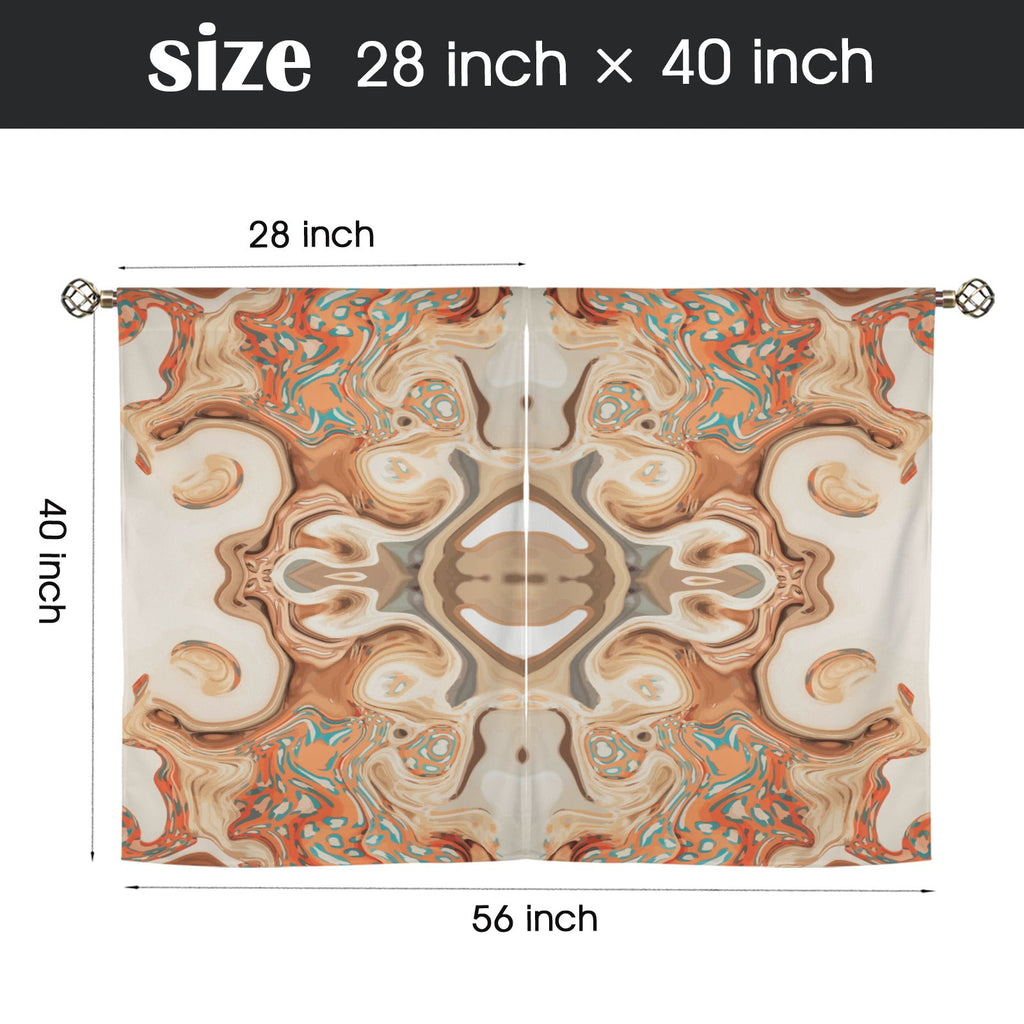 Orange Marble 2-piece Set of Window Curtains - 28" x 40" (Made in USA)