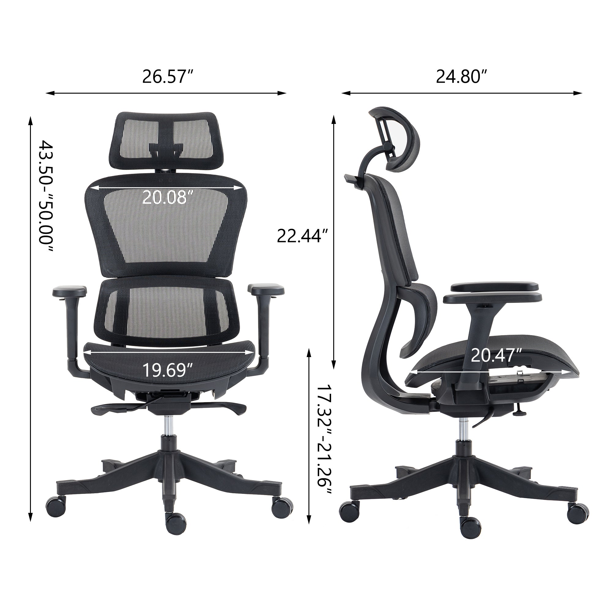 High Back Mesh Office Chair:8365HP-BK