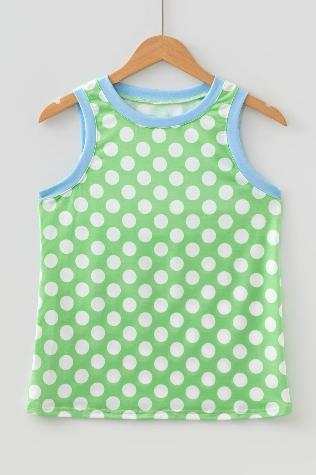 Polka Dot Contrast Trim Loose Tank Top