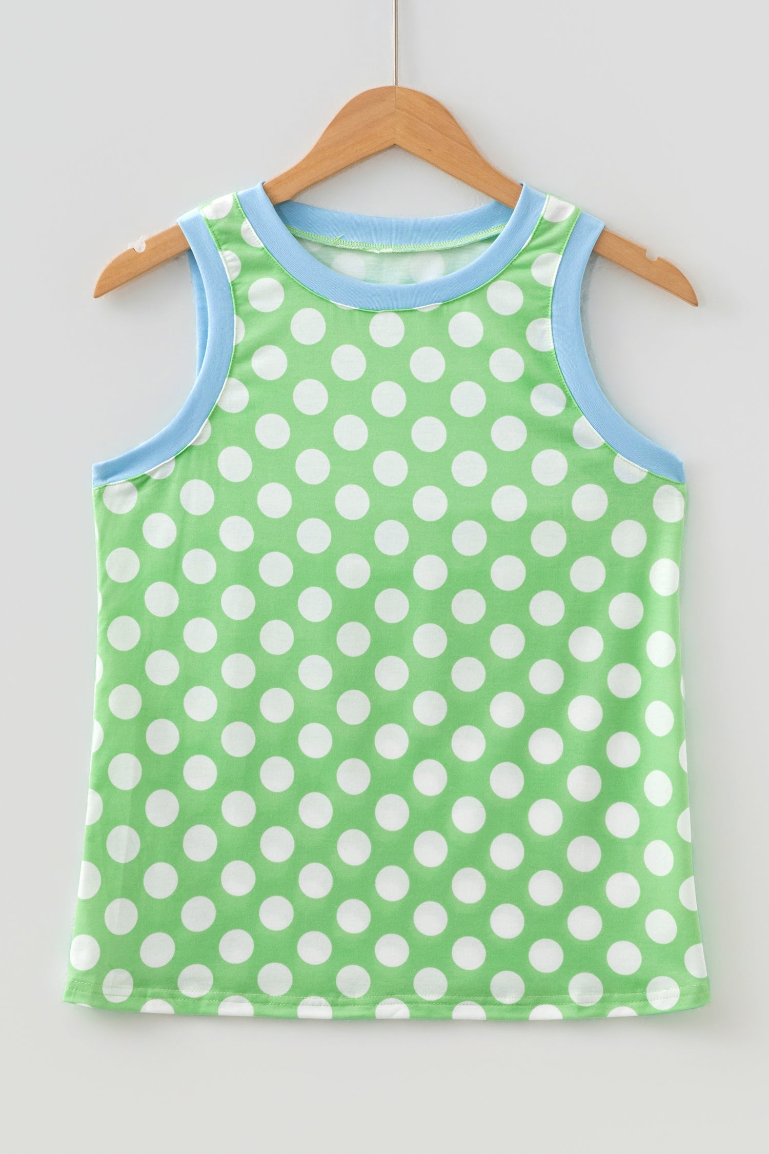 Polka Dot Contrast Trim Loose Tank Top