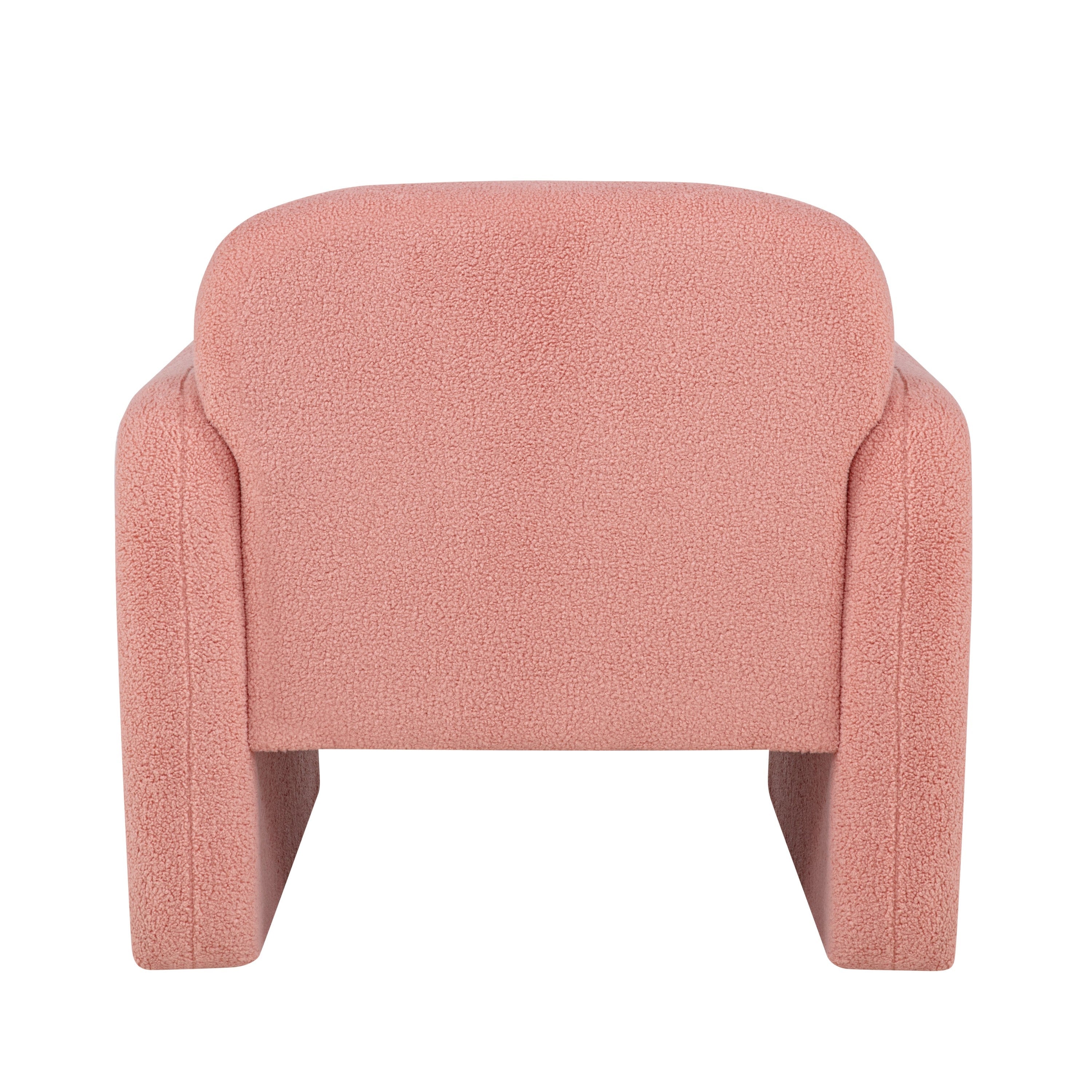 Stylish and Minimalist Teddy Fleece Single Sofa Chair with Arms and Pillow, Armchair, Accent Chair for Living Room, Bedroom, Study,Pink