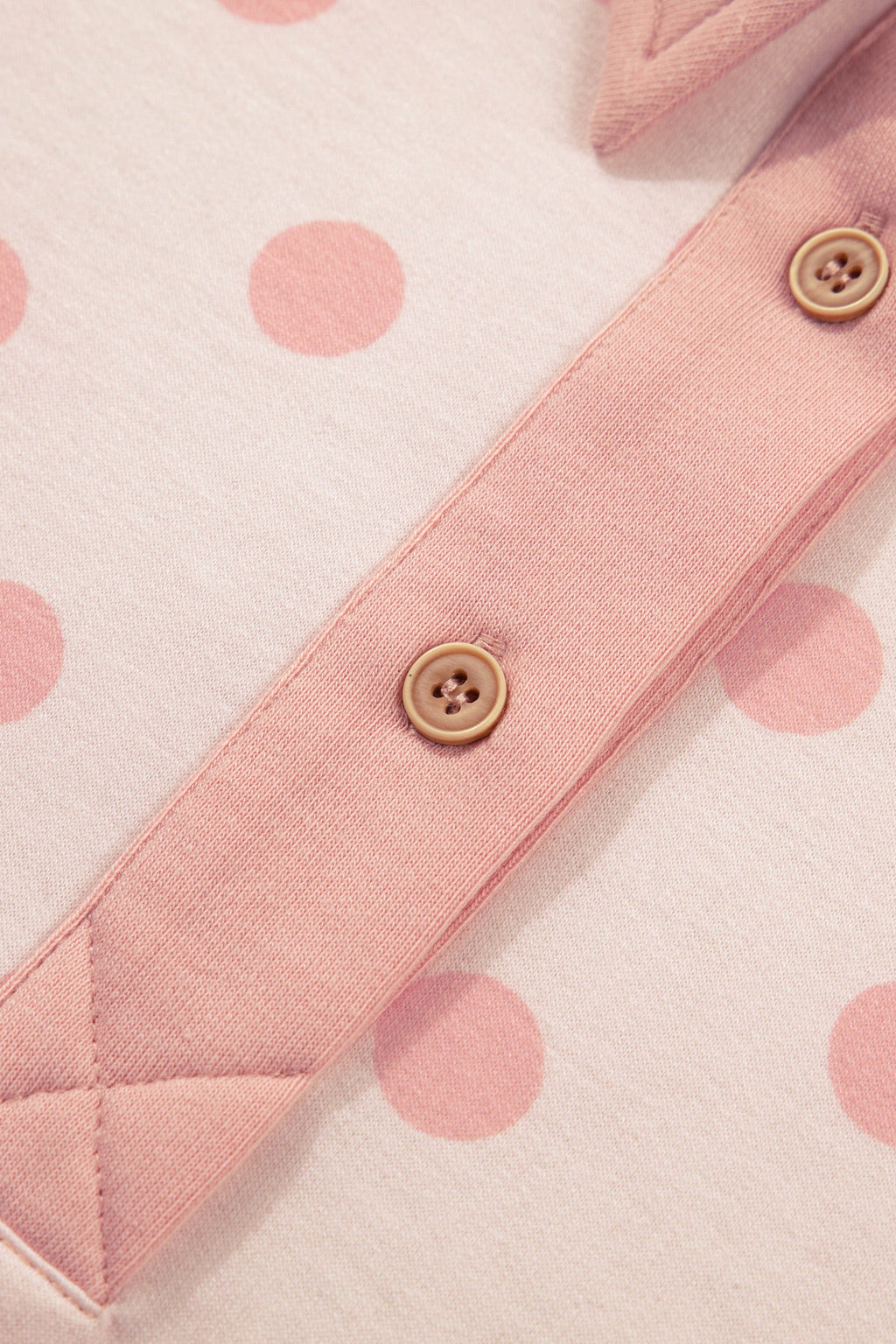 Polka Dot Polo Pullover & Elastic Waist Shorts Set