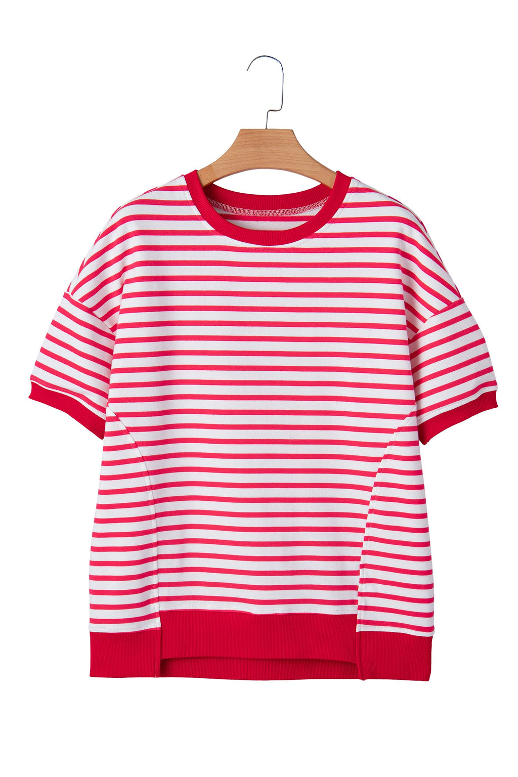 Stripe Drop Shoulder Short Sleeve T-Shirt