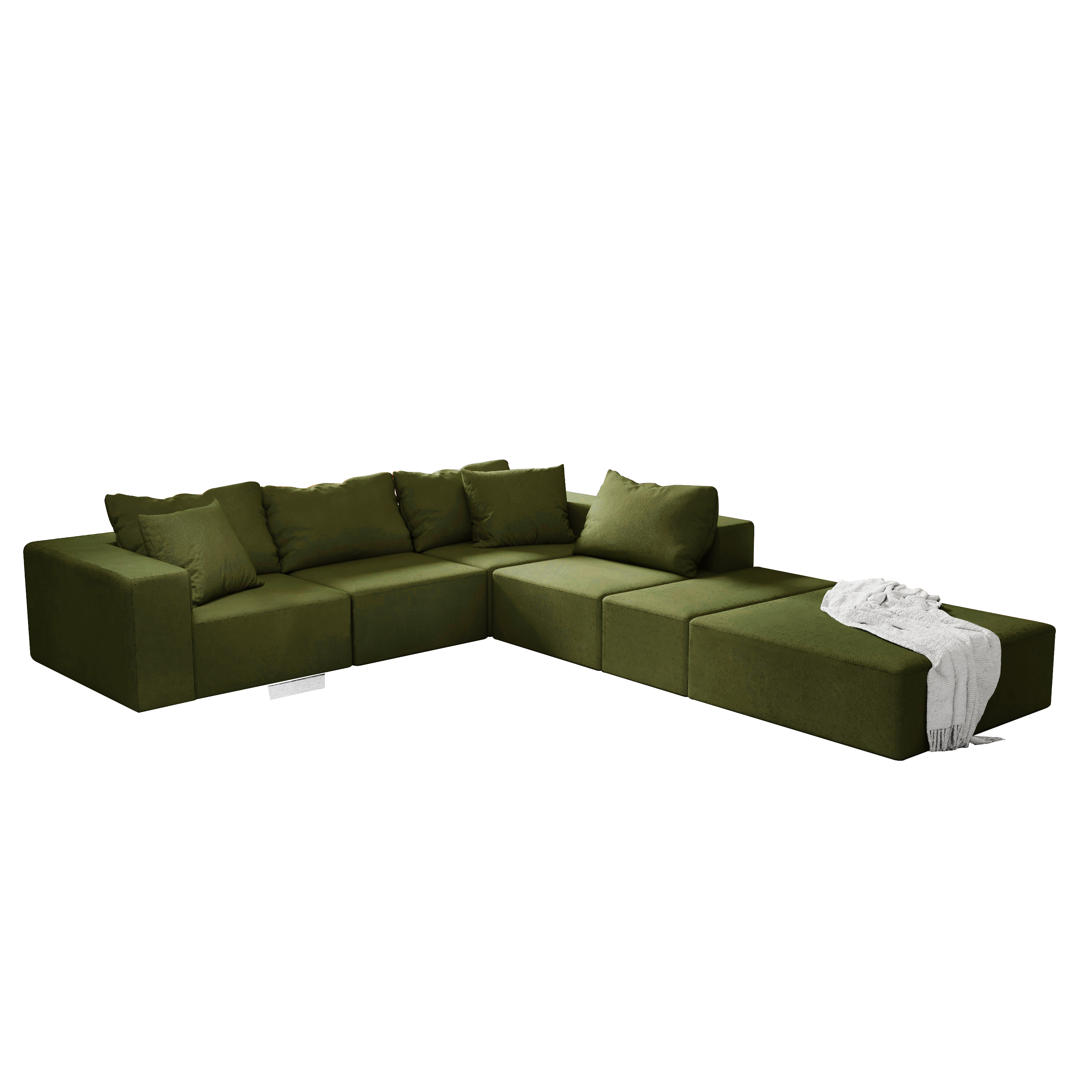 Modern Upholstered Sectional Sofa Couch Set,Modular 132' L Shaped Sectional Living Room Sofa Set With 6 Pillows,Free Combination Sofa Couch for Living Room,Bedroom