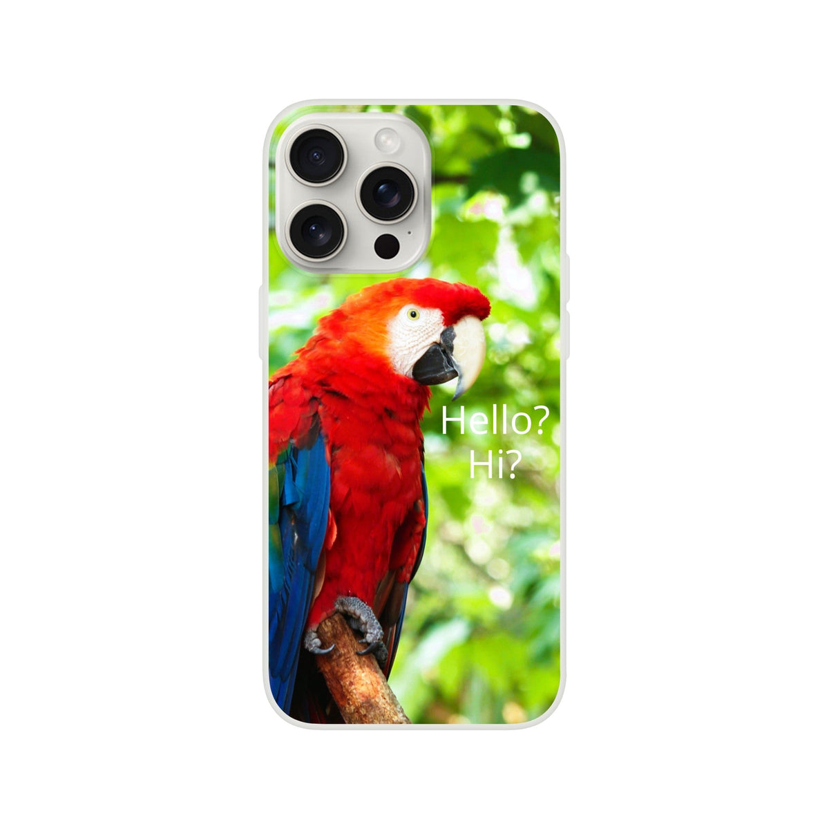 Scarlet Macaw on Green Flexi Mobile Phone Case
