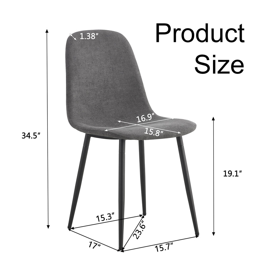A set of 4 modern medieval style restaurant cushioned side chairs, equipped with soft cushions and black metal legs, suitable for kitchens, lounges, and farmhouses. B0501A