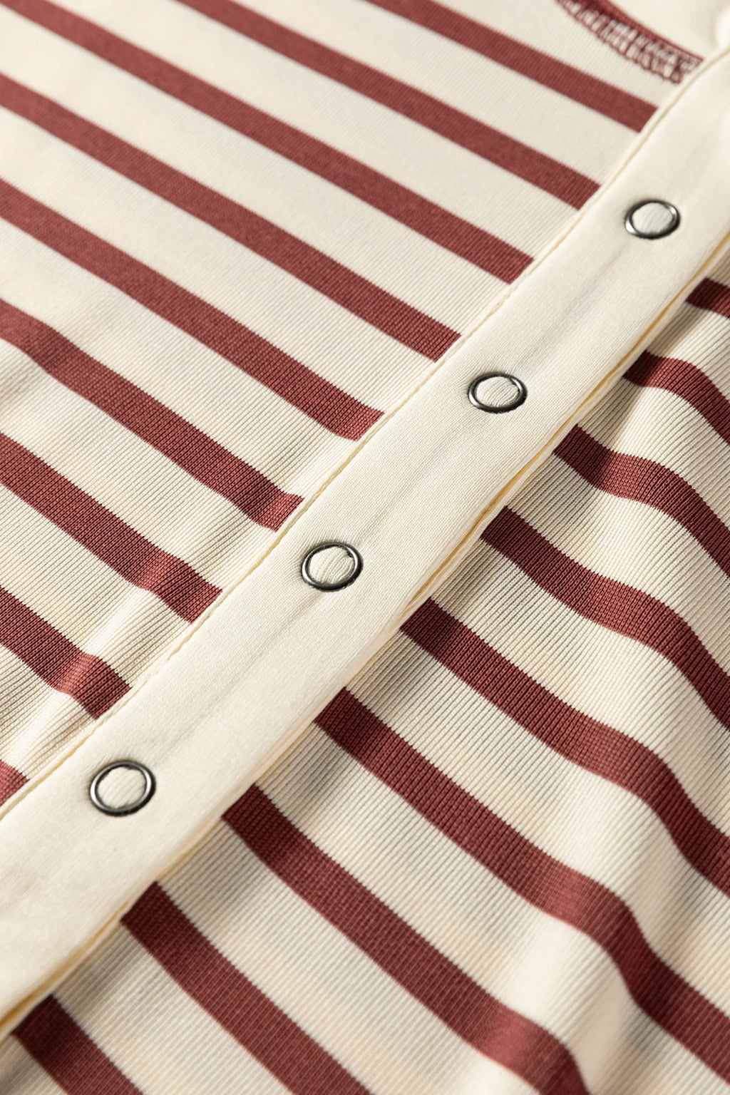 Stripe Half Buttoned Short Sleeve Top