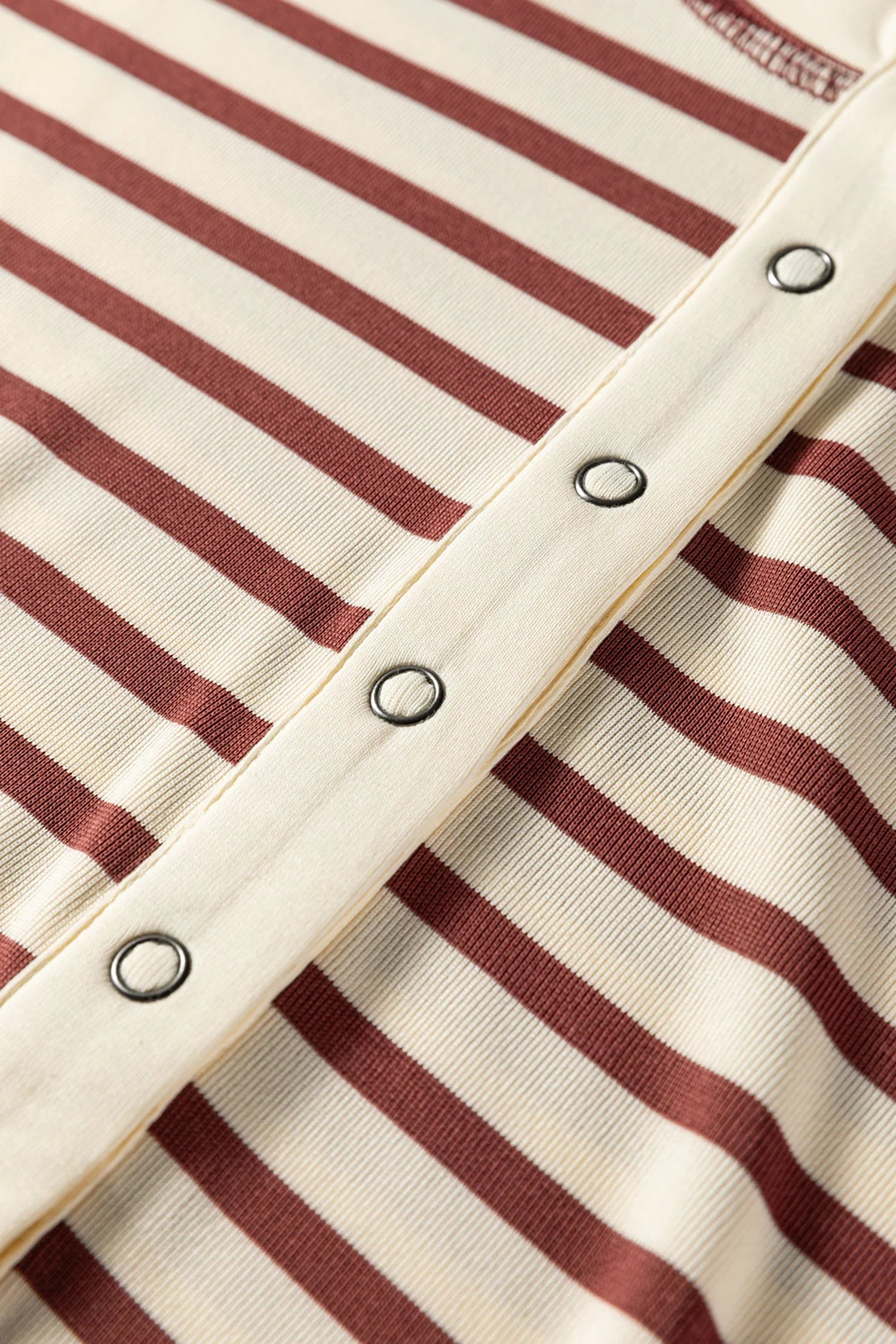 Stripe Half Buttoned Short Sleeve Top