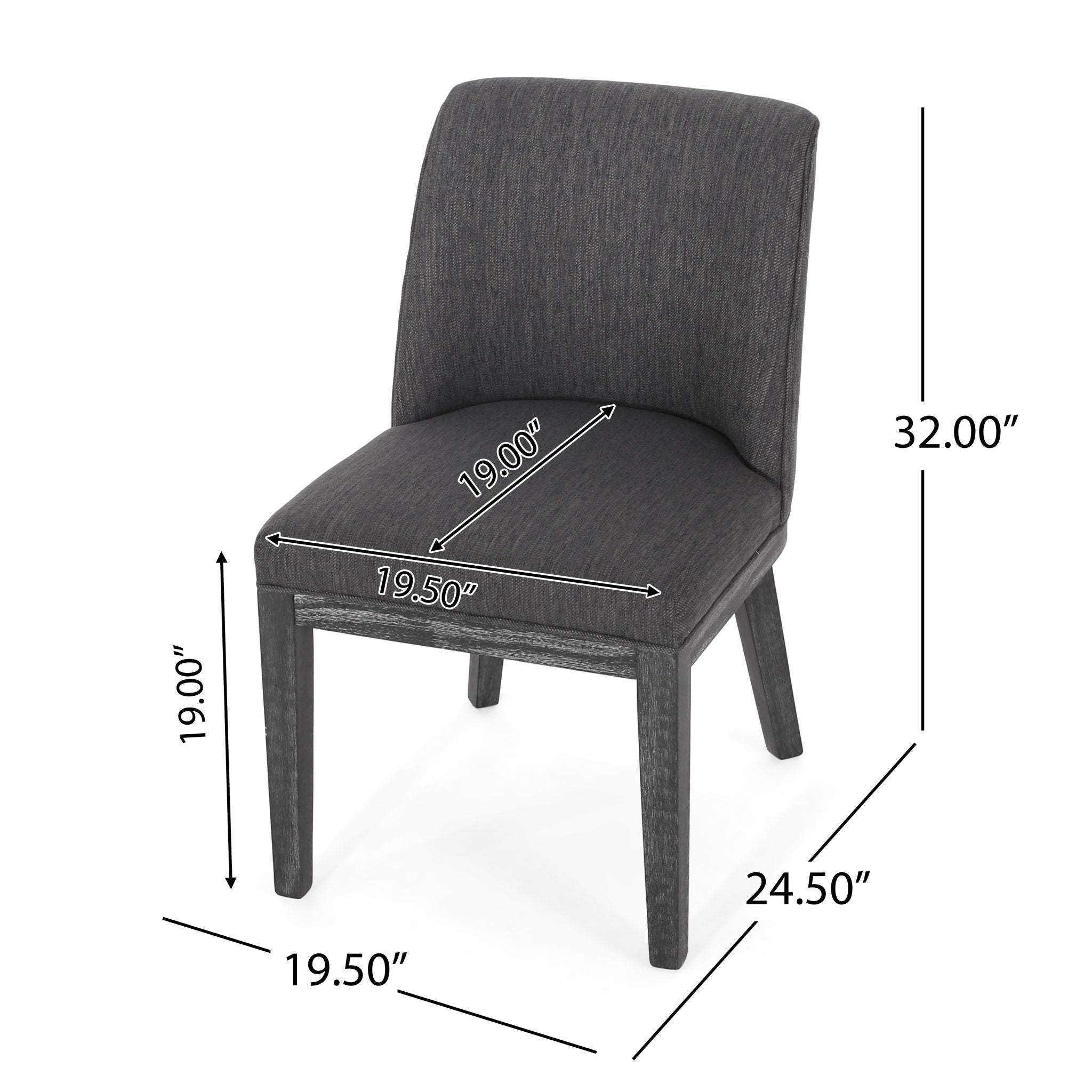 Modern Dining Chair With Durable Fabric Upholstery And Sturdy Wooden Frame (Set of 2)
