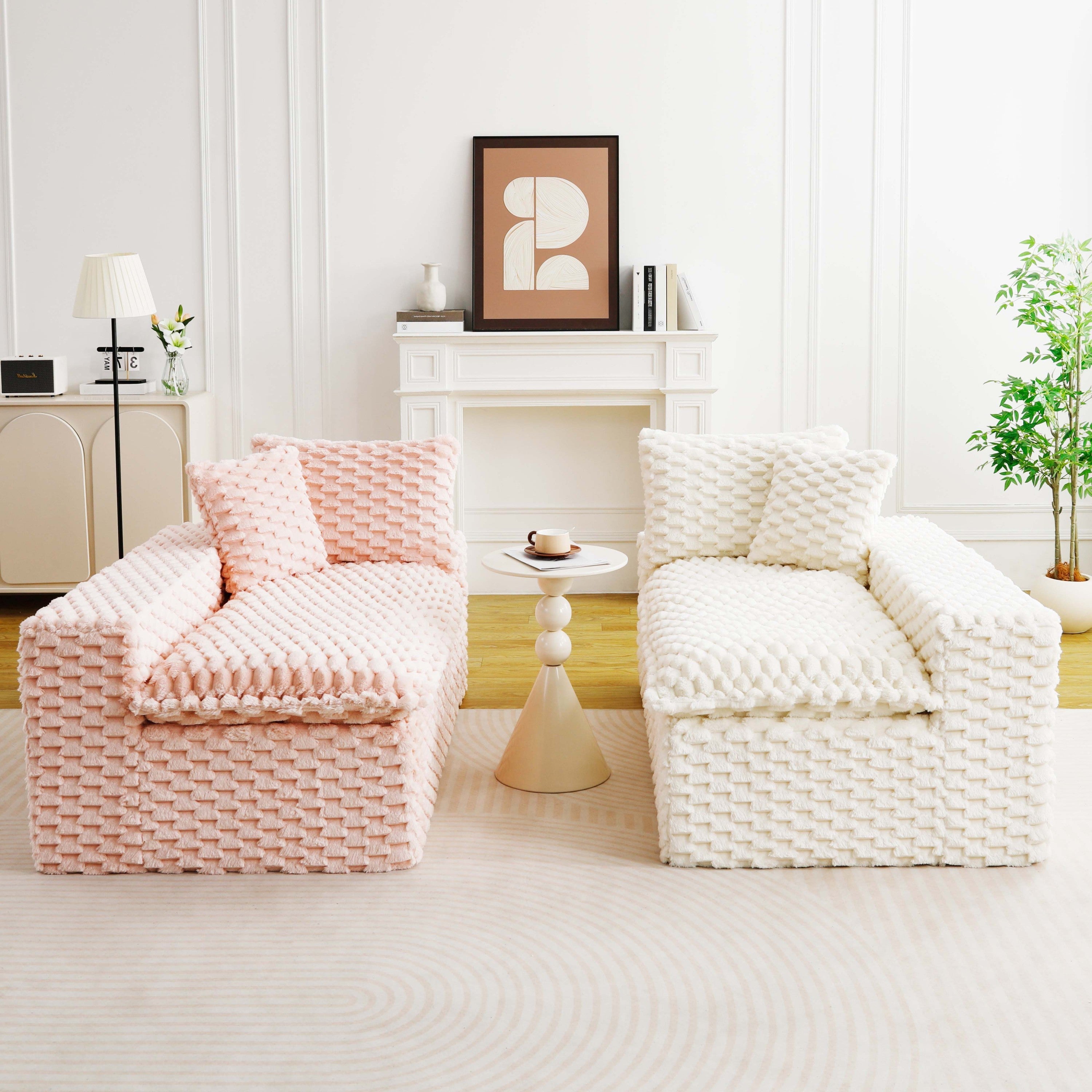 Luxury Color-Block Turtle Velvet Multifunctional Sofa - Arrangeable in Single Row, Side-by-Side or Facing Each Other, Stylish Living Room Furniture for Cozy Home Decor