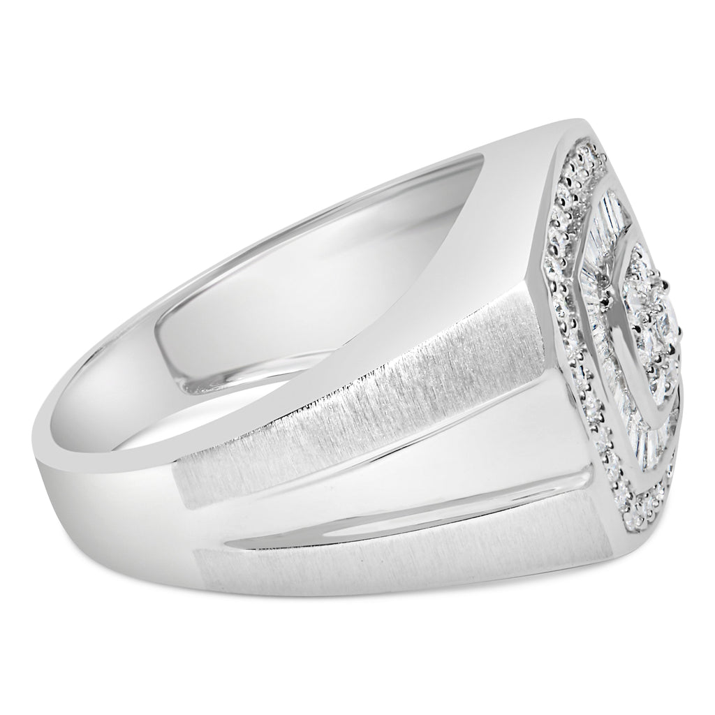 14K White Gold Men's Diamond Band Ring (1 cttw, H-I Color, SI1-SI2 Clarity)