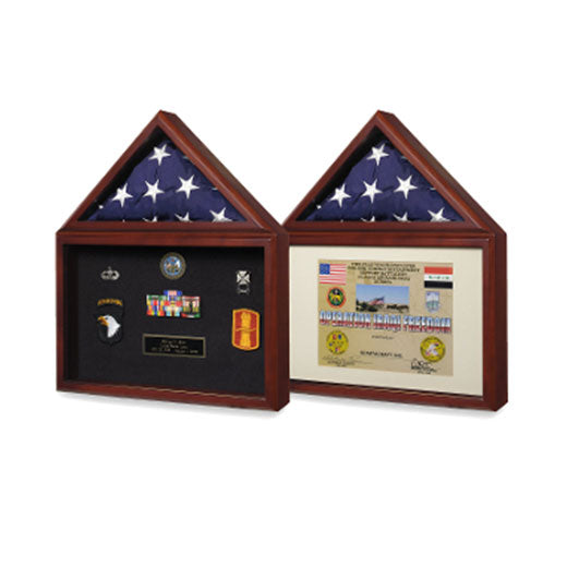Air force Flag and medal display box- Shadow Box - Fit 5' x 9.5' Casket flag.