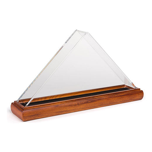US Acrylic Flag Case w/ Wooden Base for 3’ x 5’ Flags – Cherry