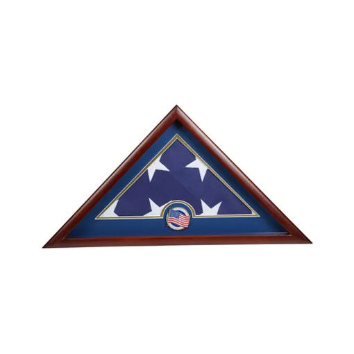 Medallion Flag Display Case, Memorial Flag Display case with US Flag.
