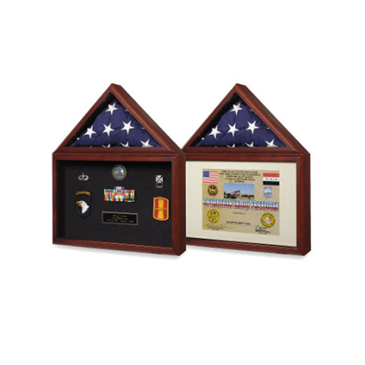Flag display case - Flag shadow box, flag and medals Case - Fit 3' x 5' Flag.