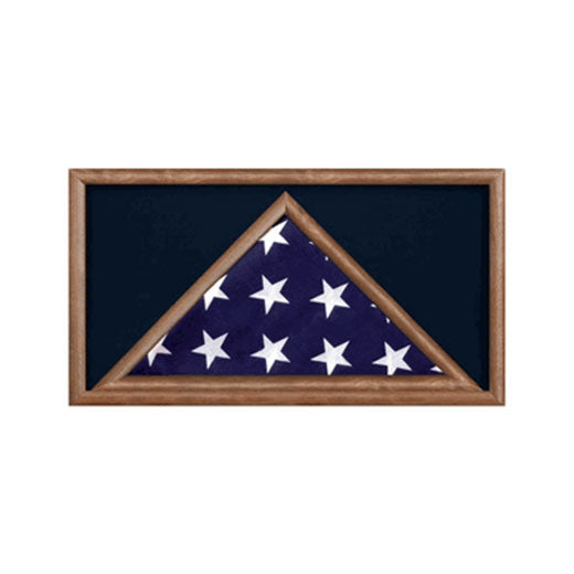 Large Military Flag and Medal Display Case -Shadow Box - Fit 3" x 5" Flag.