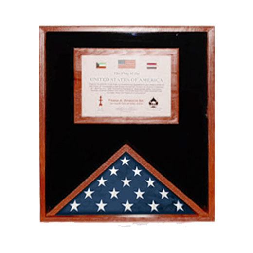 Flag Display Case - Cherry or Oak or Black Material.