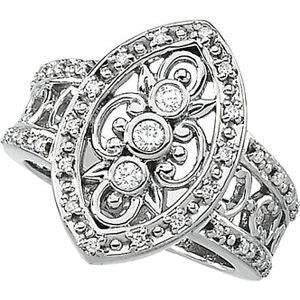14K White Gold 1/4 CTW Natural Diamond Right Hand Ring