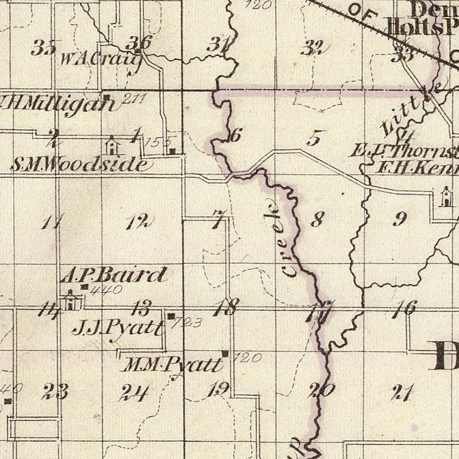 Vintage Map of Perry County, Illinois 1876