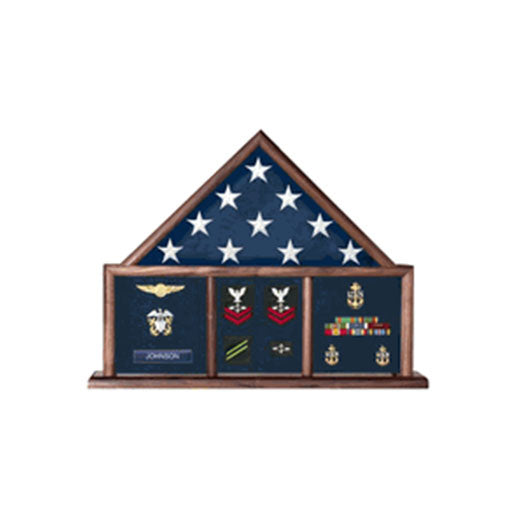 Flags Connections - USAF Shadow Box, Flag Medal Case - Fit 3' x 5' Flag.