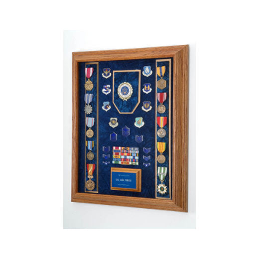 Flags Connections - Air Force Awards Display Case - Red, Blue, Green or Black Background color.
