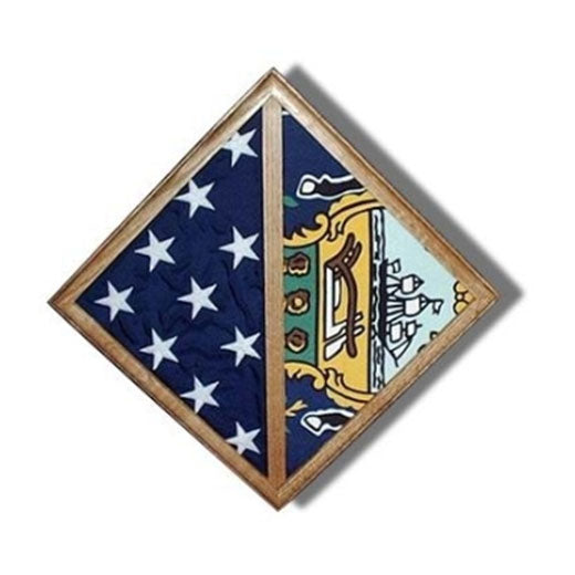 2 Flags display case - Wall Mounted box - Fit 5" x 8" Flag.