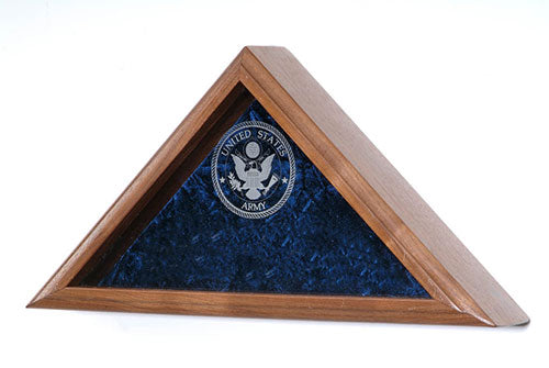 Personalized Flag Case, With Laser Engraved Glass For Large Flag - Cherry
